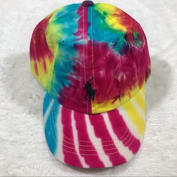 NEW POLO rainbow tie dye baseball cap hat ralph - Picture 4 of 16
